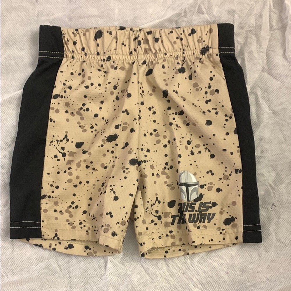 Star Wars Tan and Brown Athletic Shorts with Black Stripe